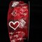 The Ribbon People Red and White "Love" Hearts Wired Craft Ribbon 1.5" x 40 Yards